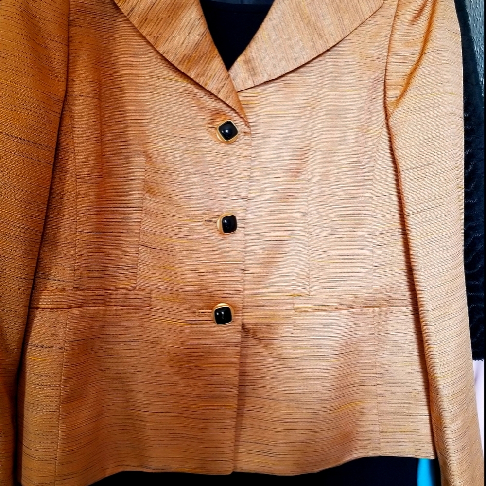 Gold and Black Skirt Suit